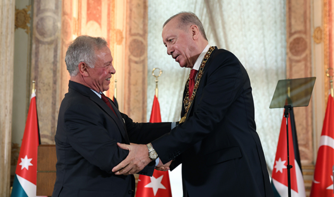 Dolmabahçe’de Ürdün Kralı 2. Abdullah ile bir araya gelen Cumhurbaşkanı