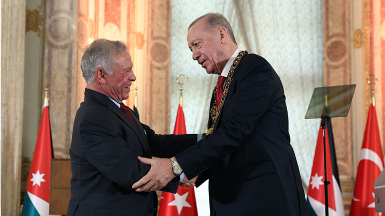 Dolmabahçe’de Ürdün Kralı 2. Abdullah ile bir araya gelen Cumhurbaşkanı