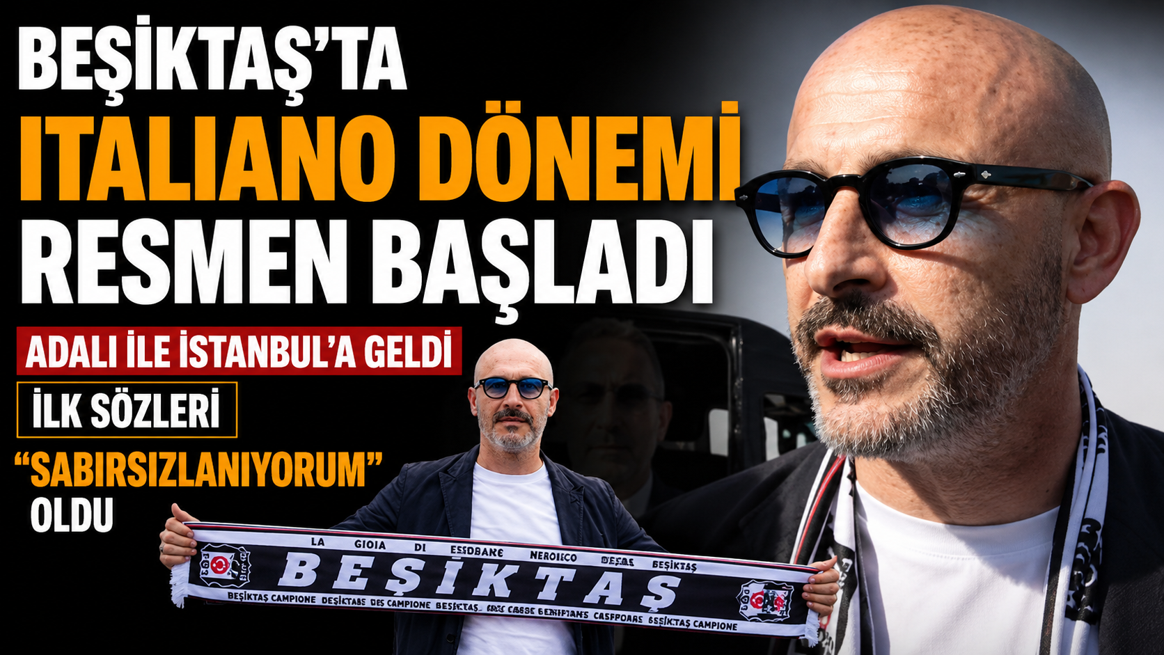Beşiktaş, yeni teknik direktörü Vincenzo Italiano'yu İstanbul'a getirdi. Başkan Adalı