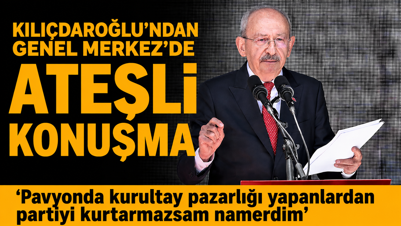 Kemal Kılıçdaroğlu, Genel Merkez'deki konuşmasında "Pavyonlarda kurultay pazarlığı yapanlardan partiyi