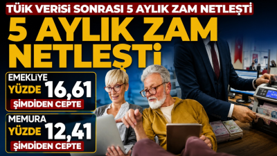 TÜİK'in mayıs enflasyonuyla birlikte emekli ve memurun 5 aylık zam