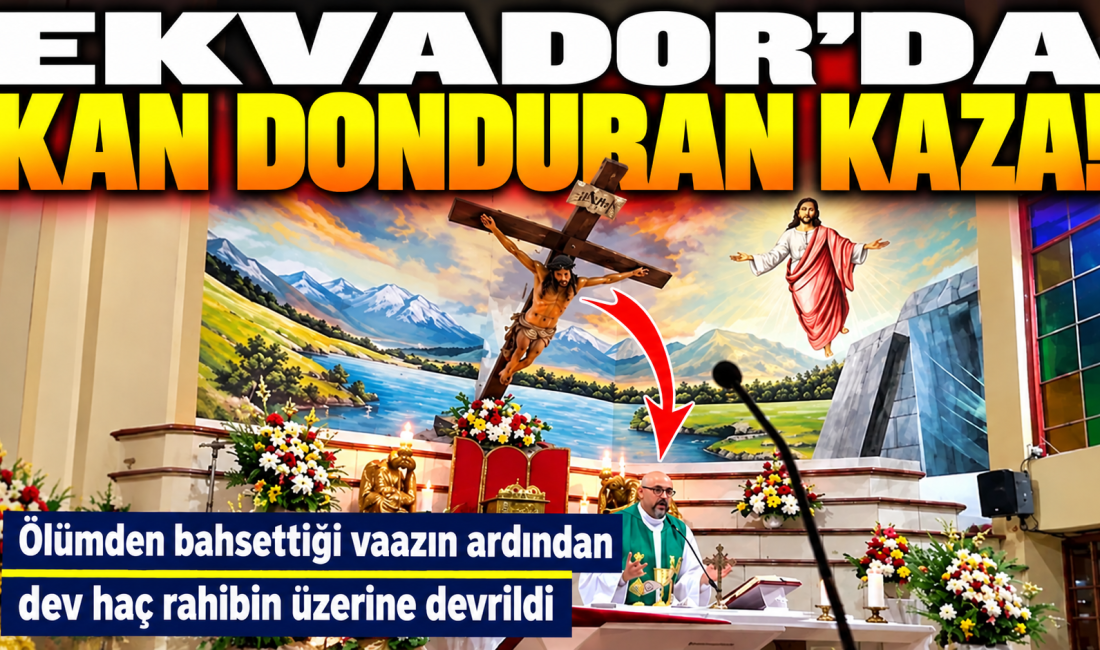 Ekvador'un Guayaquil kentinde, canlı yayınlanan ayin sırasında rahip Patricio Alfredo