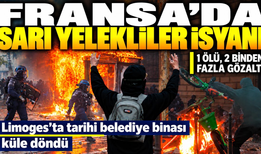 Fransa genelinde hayat pahalılığı ve akaryakıt zamlarına karşı düzenlenen Sarı